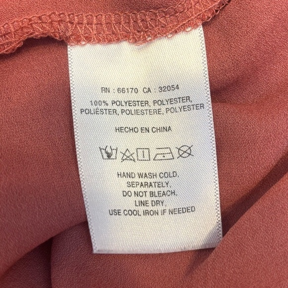 Anthropologie Maeve Long sleeve Cold shoulder wrap blouse in coral, size XS - Picture 11 of 12